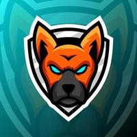 vector graphics illustration of a dog in esport logo style. perfect for game team or product logo