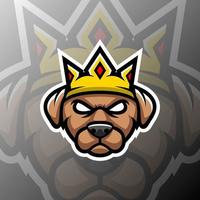 vector graphics illustration of a dog king in esport logo style. perfect for game team or product logo