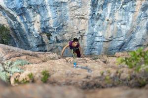female rock climber photo