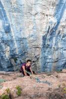 female rock climber photo