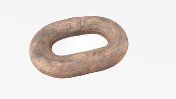 3d render Rusty Chain links isolated on white background photo