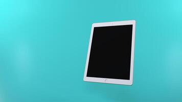 3d render Modern frameless tablet mockup blank screen template. abstract trendy mockup. 3D Rendering photo