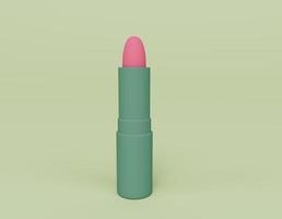 3d render of lipstick isolated on Pastel background, 3d background minimal scene photo