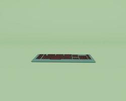 3d render of colorful keyboard isolated on Pastel background, 3d background minimal scene photo