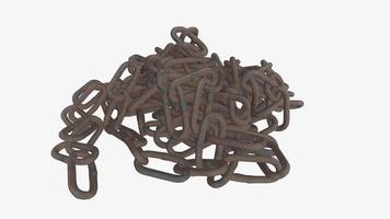 3d render Rusty Chain links isolated on white background photo