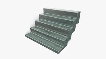 3d marble stairs 3d render on white background photo