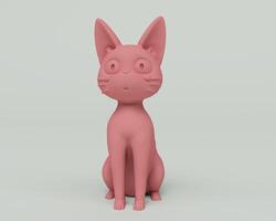 lindo gato personaje 3d render elemento de diseño abstracto concepto minimalista foto