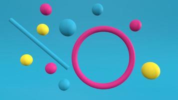 3d render Abstract multi-colored objects minimalist background photo