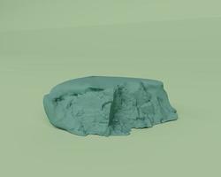 Render 3d de roca de granito aislada sobre fondo pastel, escena mínima de fondo 3d foto