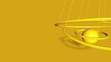 3d render abstract Halos on yellow background photo