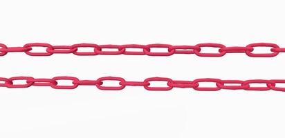 3d render colorful Chain links isolated on white background photo