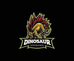 Stegosaurus mascot logo vector