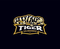 logotipo de la mascota de la salamandra tigre vector