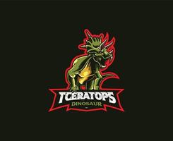 diseño de logotipo de mascota triceratops vector