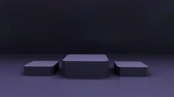 Maqueta de podio de exhibición de producto cuadrado de renderizado 3d y un pedestal de exhibición foto
