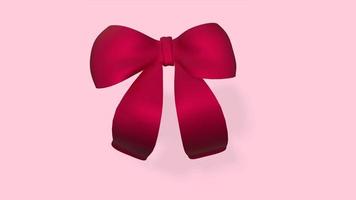 3d render bow isolated on pink background photo