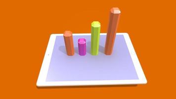 3d render statistic charts. Idea Business growth ,graph on a tablet photo