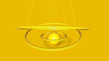 3d render abstract Halos on yellow background photo