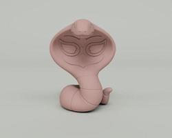 pink snake 3d render Abstract design element Minimalist concept photo