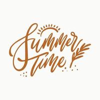 impresión de letras de caligrafía handrwitten de horario de verano vector