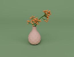 3d render of Interior Plants pot vase isolated on Pastel background, 3d background minimal scene photo