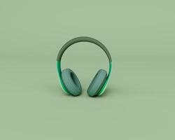 Render 3d de auriculares aislados sobre fondo pastel, escena mínima de fondo 3d foto