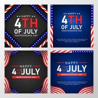 feliz 4 de julio fondo y banner del día de la independencia de américa vector