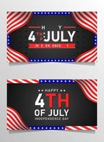 Happy 4th of July America independence day background and banner vector