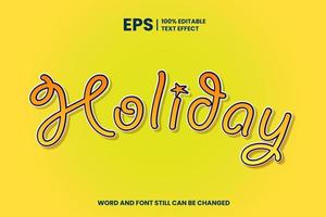 Holiday EditableText Effect Templates vector