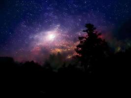 night landscape mountain and milkyway galaxy background, long exposure, low light photo