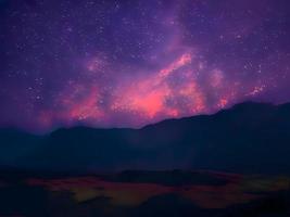 night landscape mountain and milky way galaxy background our galaxy, long exposure, low light photo