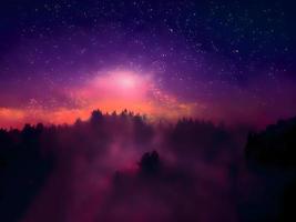 night landscape mountain and milky way galaxy background our galaxy, long exposure, low light photo