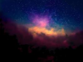 night landscape mountain and milky way galaxy background our galaxy, long exposure, low light photo