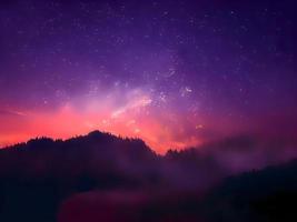 night landscape mountain and milky way galaxy background our galaxy, long exposure, low light photo