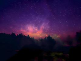 night landscape mountain and milky way galaxy background our galaxy, long exposure, low light photo