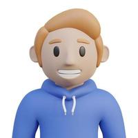 3d render avatar masculino con suéter azul bueno para foto de perfil