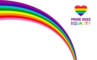 plantilla lgbtqia de la bandera del arco iris de la ola del orgullo gay 2022. igualdad, inclusión. estandarte de orgullo con el signo de la bandera lgbt. mes del orgullo vector de borde de marco de elemento de diseño colorido aislado sobre fondo blanco