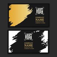 black and gold business card, with a place for a qr code, for your company or brand, vector illustration