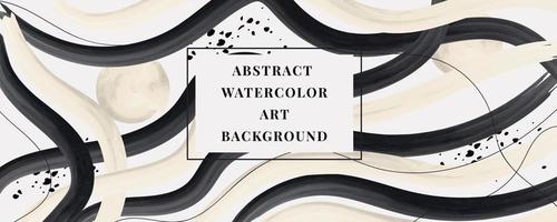 Vector background of watercolor art. Wallpaper design with a brush. black, white brushes, abstract shapes. watercolor illustration for prints, wall drawings, covers and invitation cards