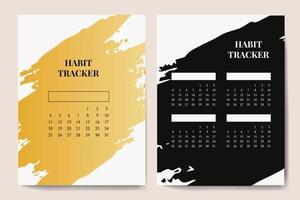 Vector template for tracking printing habits. A4 notebook page with texture. Vector illustration design.