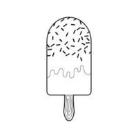 Libro para colorear cono de helado. dulces para niños vector