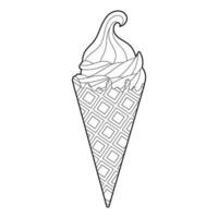 Ice Cream cone coloring book. Children's sweets. antistress vector