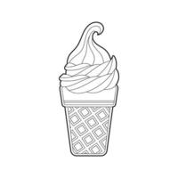 Ice Cream coloring book. Children's sweets vector