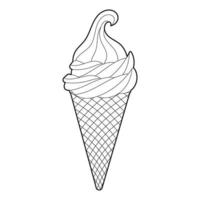 Ice Cream cone coloring book. Children's sweets. antistress vector