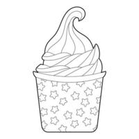 Ice Cream cone coloring book. Children's sweets. antistress vector