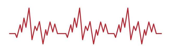 Heart pulse - curved red line on white background, medical tests - Vector