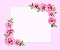 flores rosas y espacio de copia foto