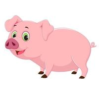 cute pig cartoon. vector cartoon