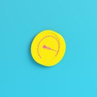 Yellow gauge on bright blue background in pastel colors photo