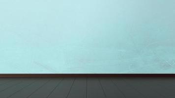 Empty interior with grunge blue wall and dark floor photo